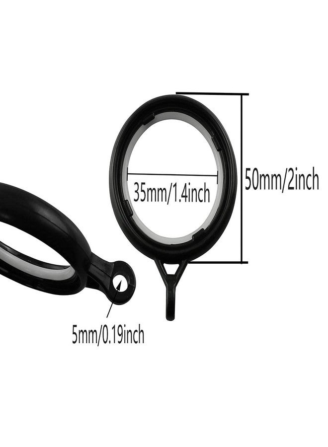 AXLIZER 25PCS Plastic Curtain Rings for Curtains and Rods Built-in Nanoscale Silencing Ring, Inner Diameter 35 mm (Black) - Image 3